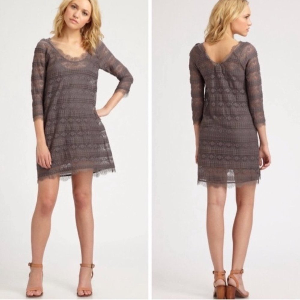 Joie Brea Lace Dress in Storm Gray Size Medium